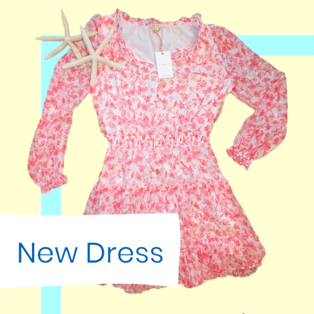 NWT Pink Long-Sleeve Dress